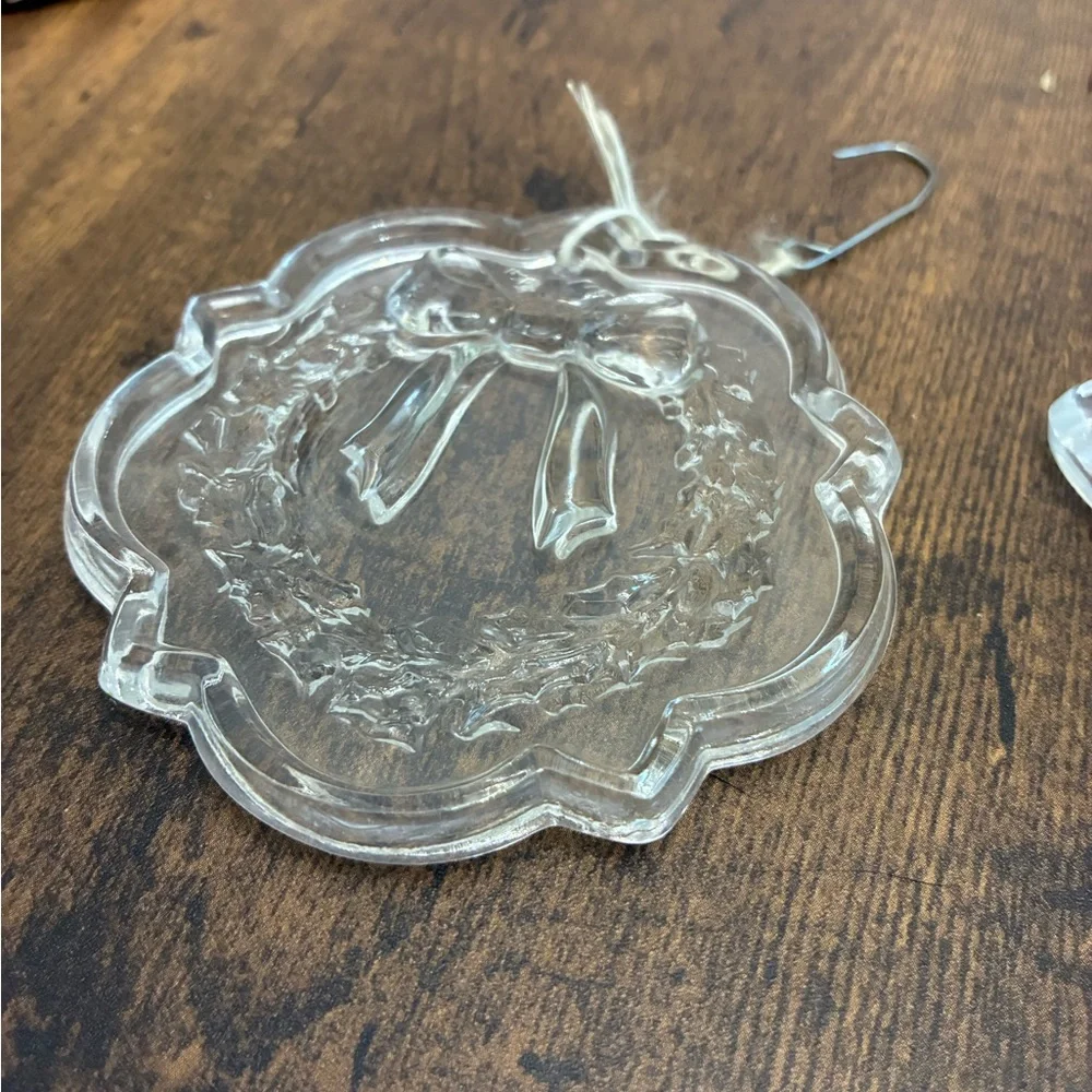 Pair of Vintage Crystal Christmas Ornaments